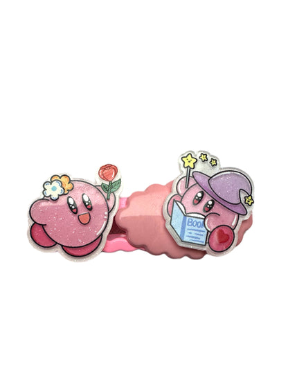 Barrette 10 - Kirby rose 🌹 et Nuage rose