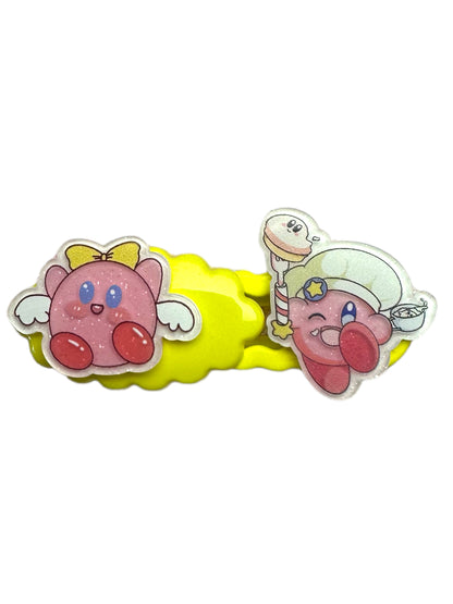 Barrette 3 - Kirby ailes d’ange et nuage Jaune