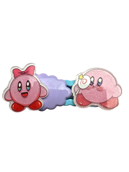 Barrette 21 - Kirby 🎀 et nuage purple