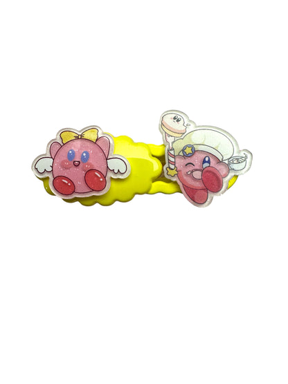 Barrette 3 - Kirby ailes d’ange et nuage Jaune