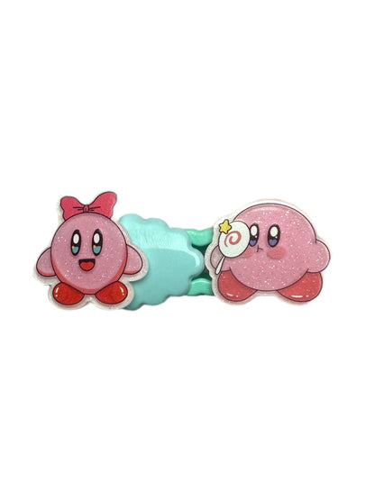 Barrette 14 - Kirby noeud 🎀 et nuage bleu