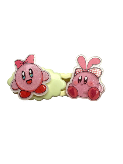 Barrette 5 - Kirby 🎀 et nuage crème