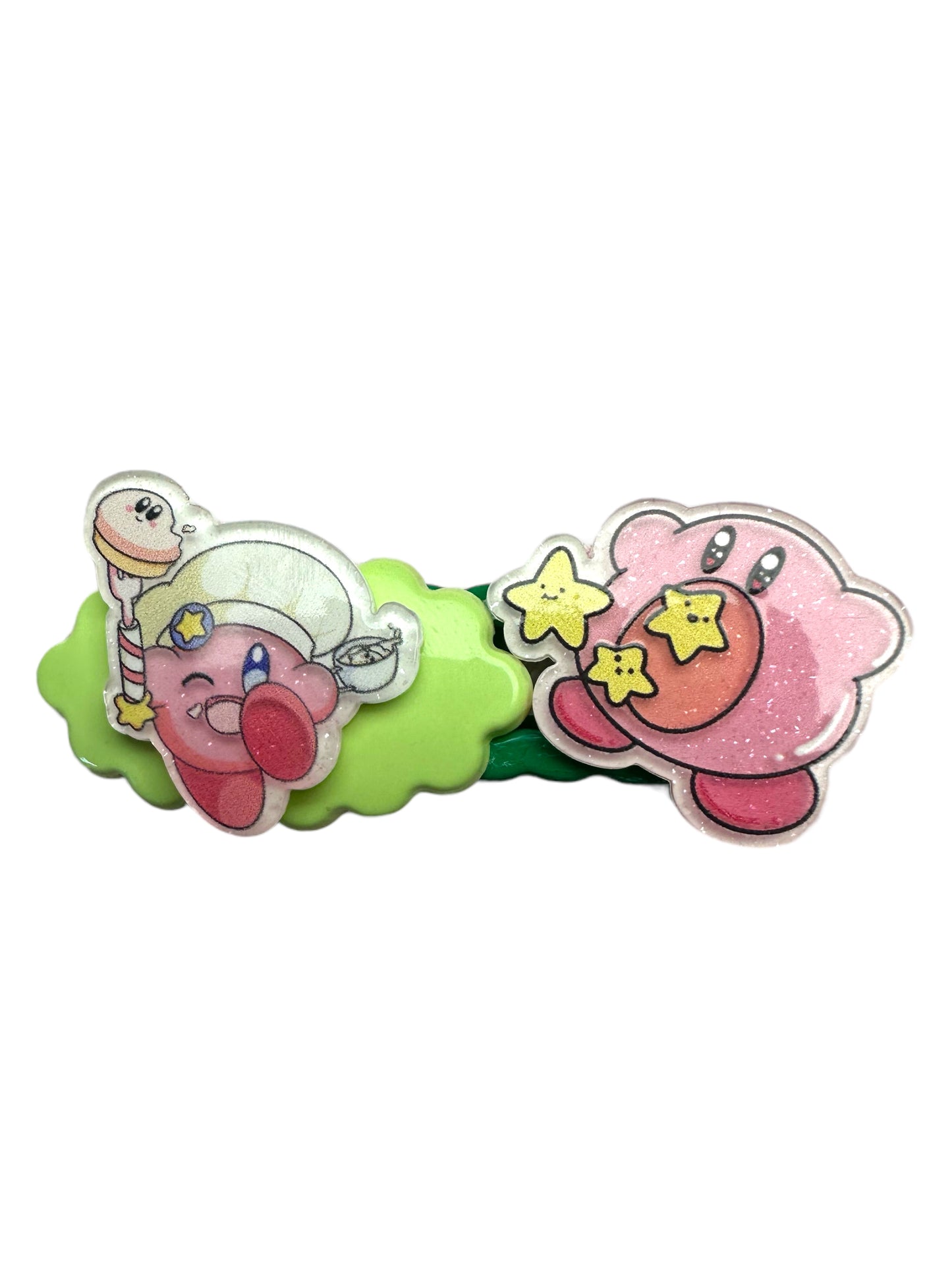 Barrette 20 - Kirby gourmand et nuage vert