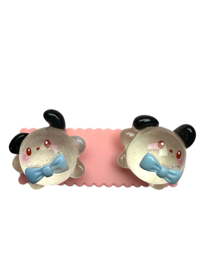 Barrette 26 - Pochacco et biscuit Rose