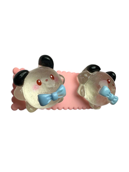 Barrette 26 - Pochacco et biscuit Rose