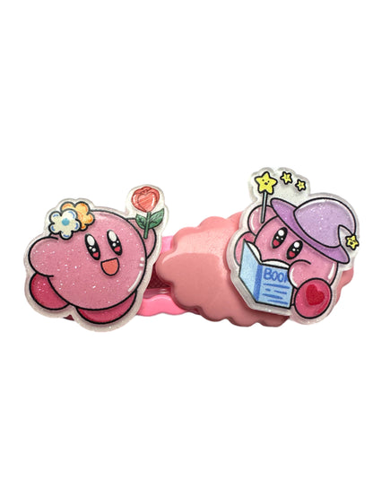 Barrette 10 - Kirby rose 🌹 et Nuage rose