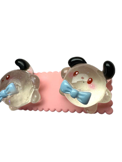 Barrette 26 - Pochacco et biscuit Rose