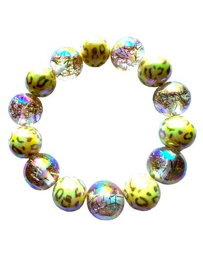 Bracelet léopard jaune