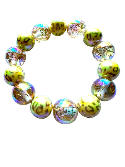 Bracelet léopard jaune