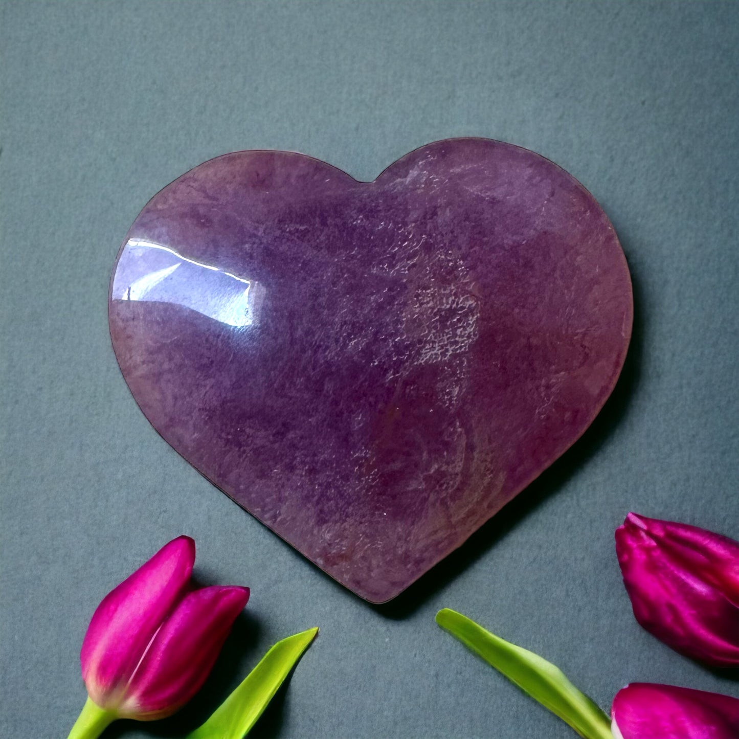 Coeur en fluorine purple