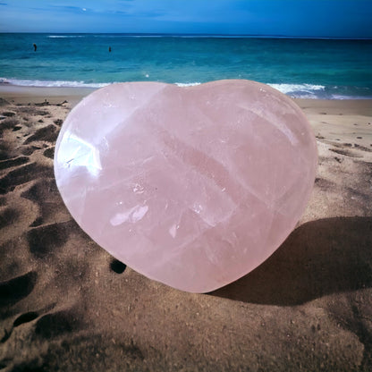 Coeur en quartz rose