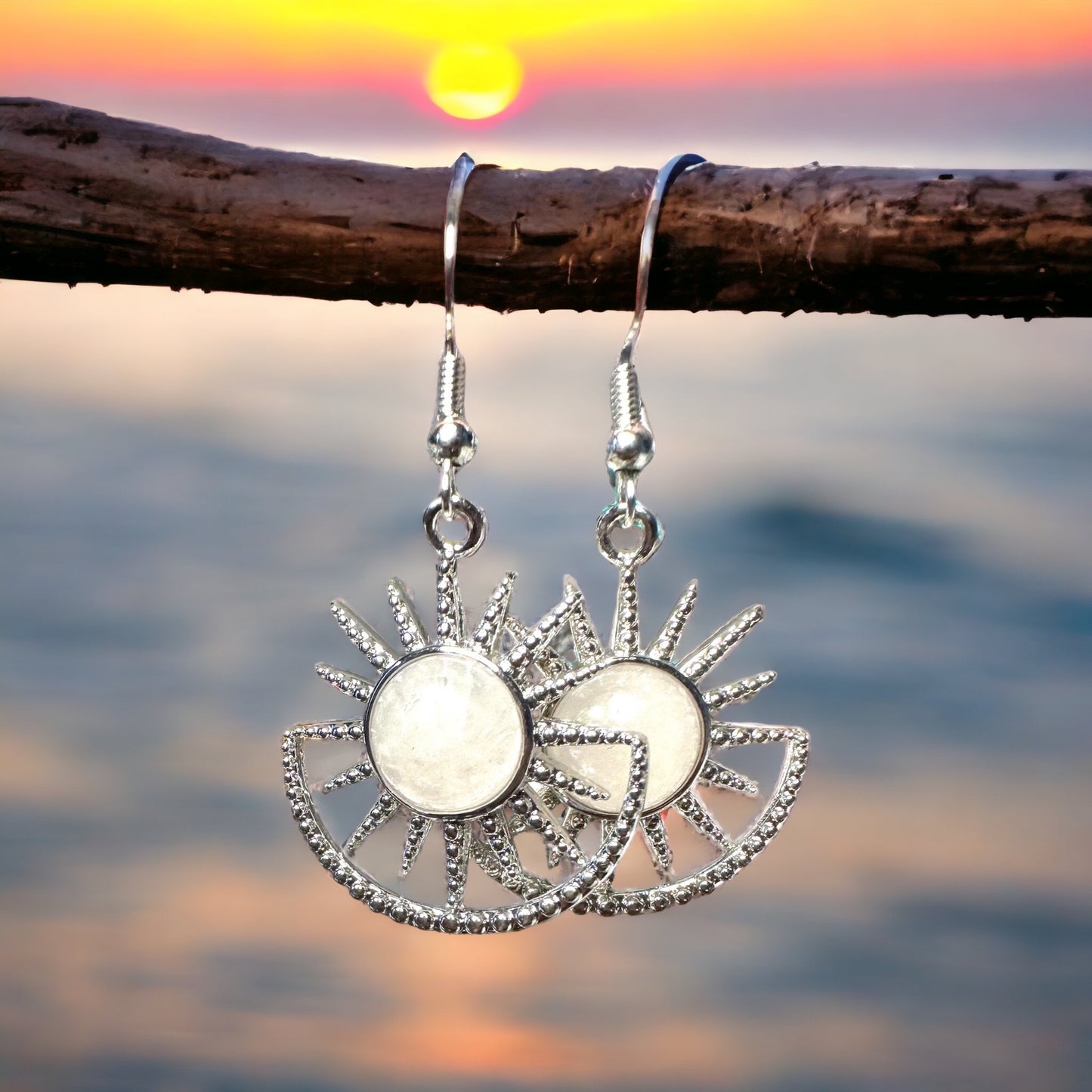 Boucles d’oreille soleil et demi cercle