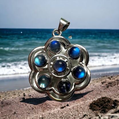 Collier spinner labradorite bleu foncé 4