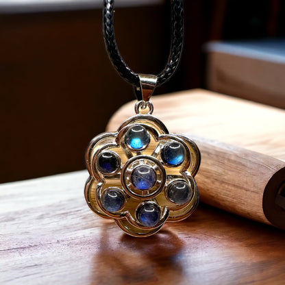 Collier spinner labradorite bleu foncé 4