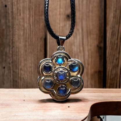 Collier spinner labradorite bleu foncé 4