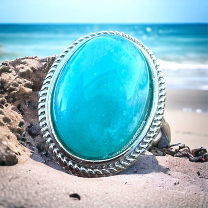 Bague en amazonite