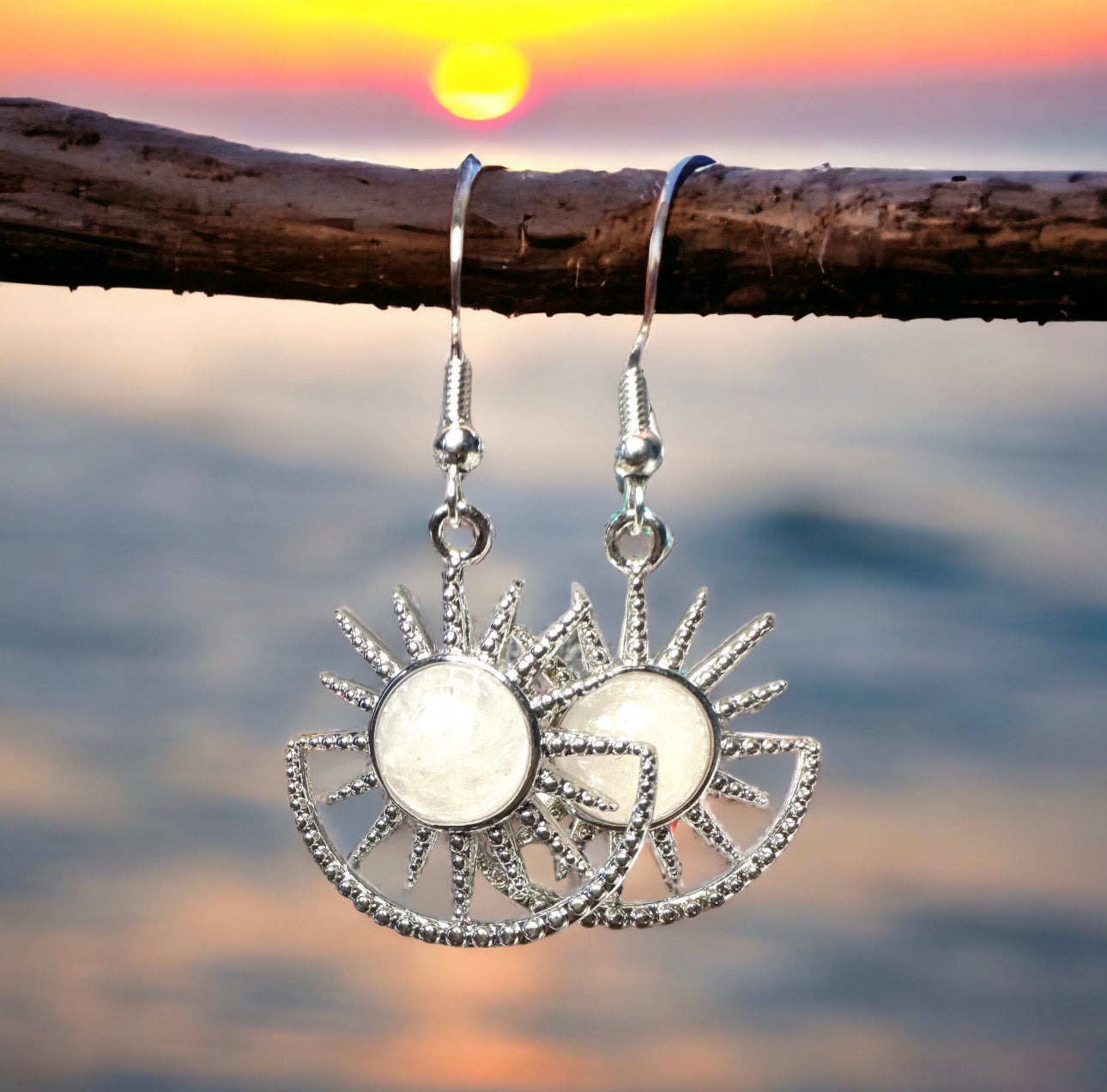 Boucles d’oreille soleil et demi cercle