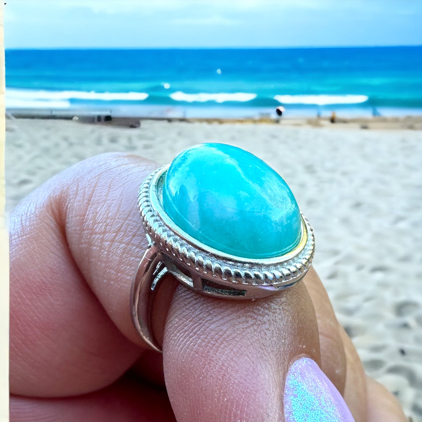 Bague en amazonite