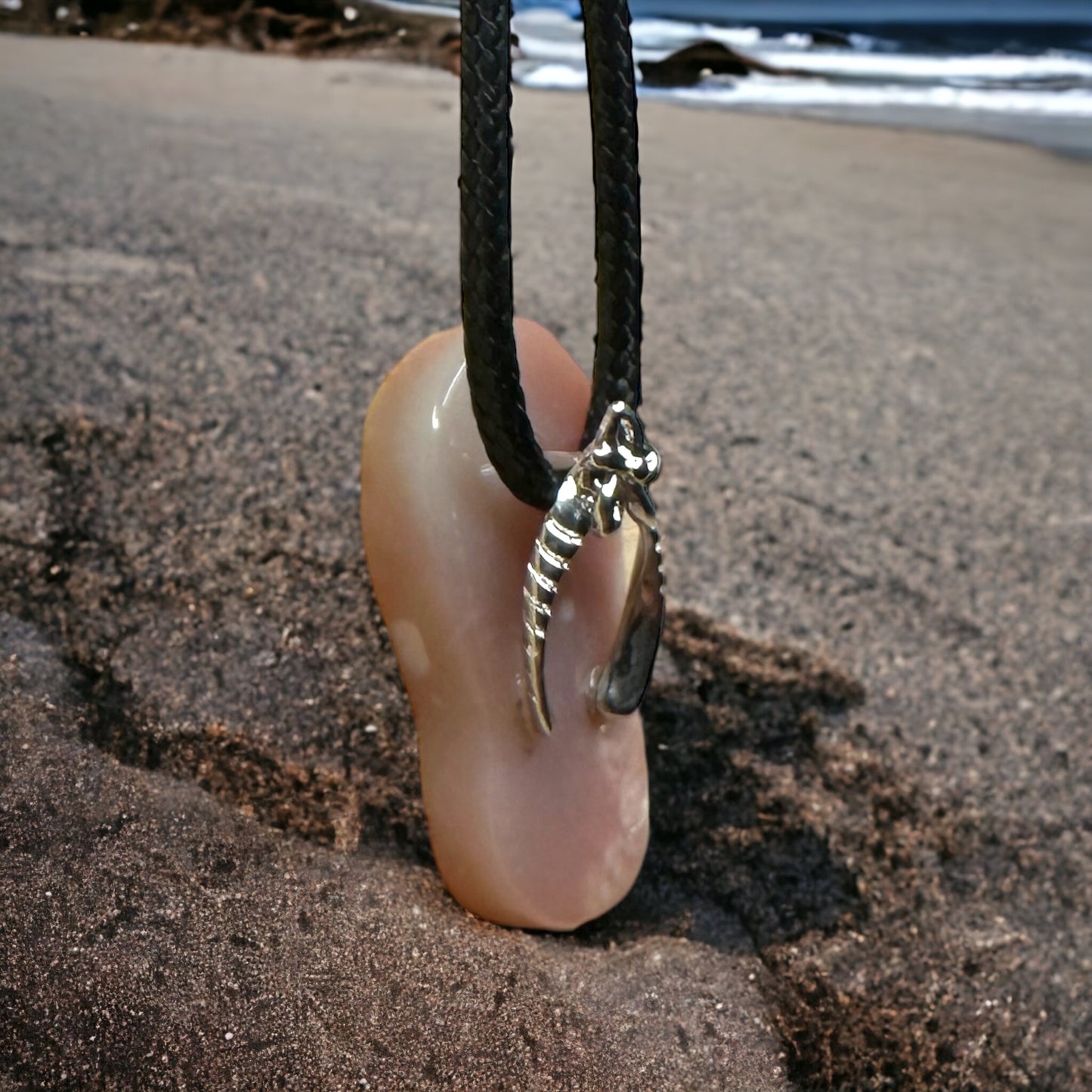 Collier tong agate Sakura( fleur de cerisier )